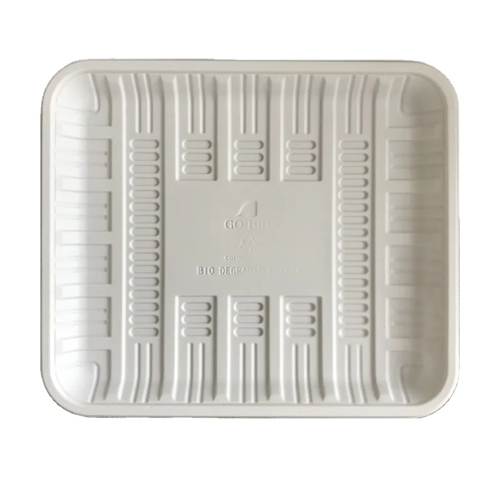 Big Size 1000ml 1200ml Biodegradable Eco Friendly Disposable Cornstarch Tray