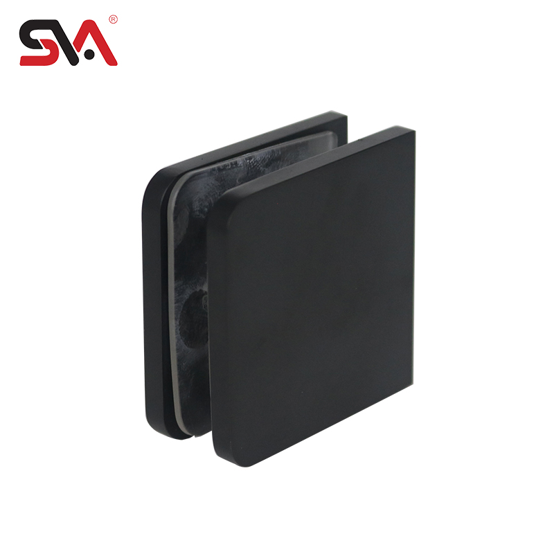 Solid Brass Matte Black for 5/16"-1/2" Tempered Glass Fixed Panel Clamp Used in Residential Bath and Commercial Hotel Applications