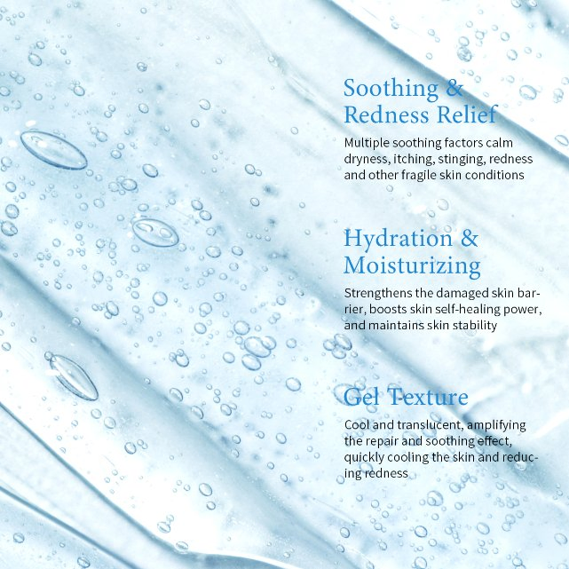 OEM/ODM Sensitive Skin Post-Sun Redness Repair Cooling & Refreshing Gel Texture Redness Relief Ice Crystal Hydrating & Moisturizing Repair Dry & Itchy Skin