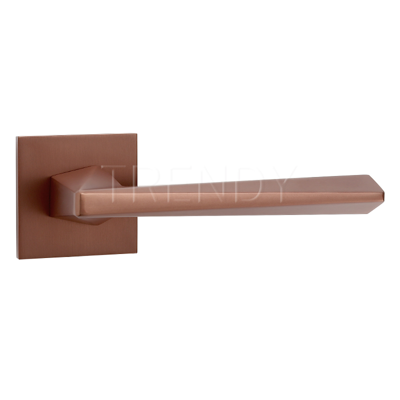 Rose Gold Solid Wood Door Hardware Indoor Pull Handle Lock Zinc Alloy Door Handle (Z6267-ZR25)