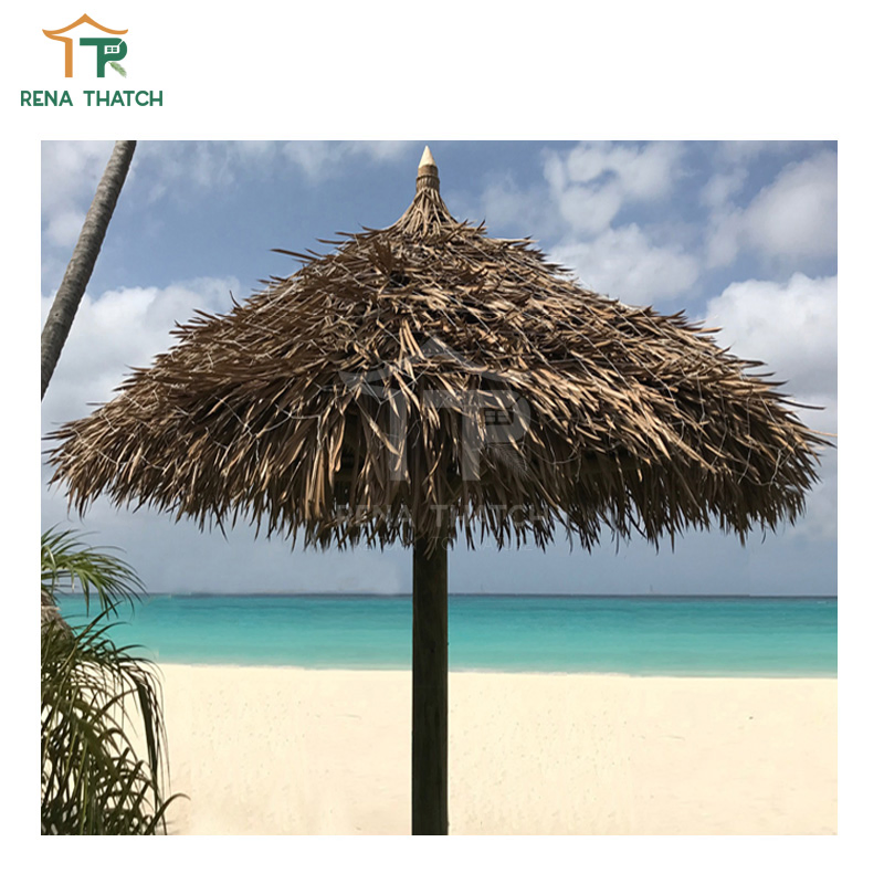 Fire Resistant Plastic Straw Thatched Roof Umbrella Artificial Palm Reed Thatch