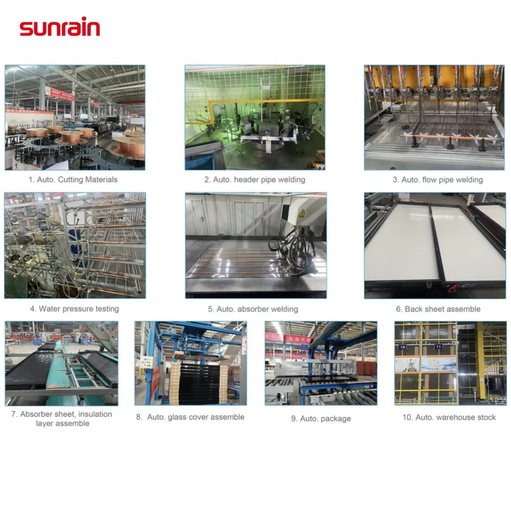 Sunrain High Pressure Thermosyphon Black Film Flat Plate Solar Panels for Solar Water Heater