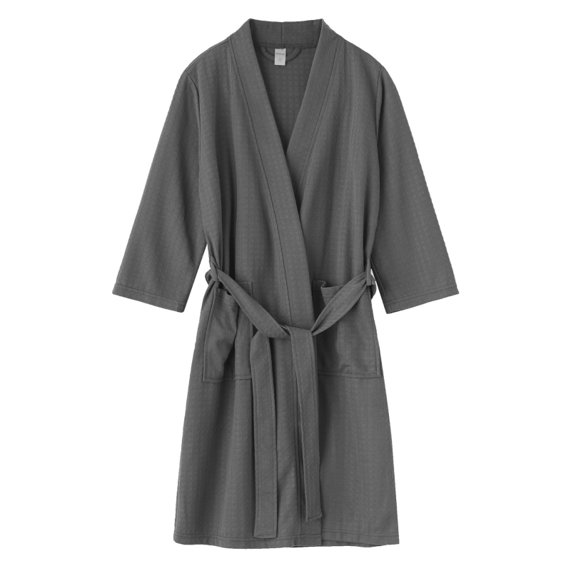 Moisture Wicking SPA Bathrobe Cotton Blend Waffle Weave Robe for Quick-Dry Use in Hotel and Sauna