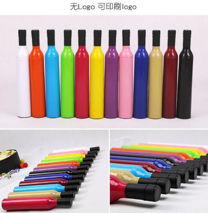 Рекламный зонт-трость тройного сложения в виде бутылки