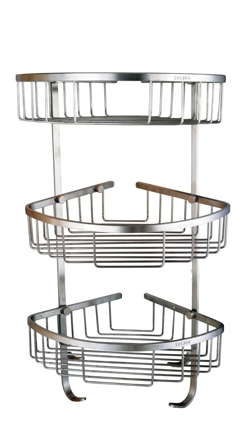 10%OFF SUS 304 Stainless Steel Bathroom Basket Hanging Shelf Double Showerroom Basket