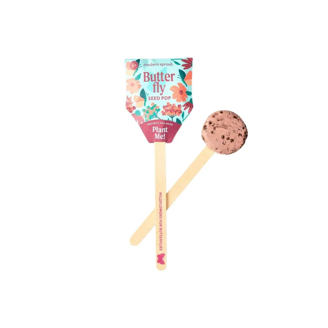 Each Bumble Bee, Butterfly and Song Bird Seed Pop Includes a Curated Selection of Perennial Wildflower Seeds, Clay, Worm-Castings and Planting Instructions.