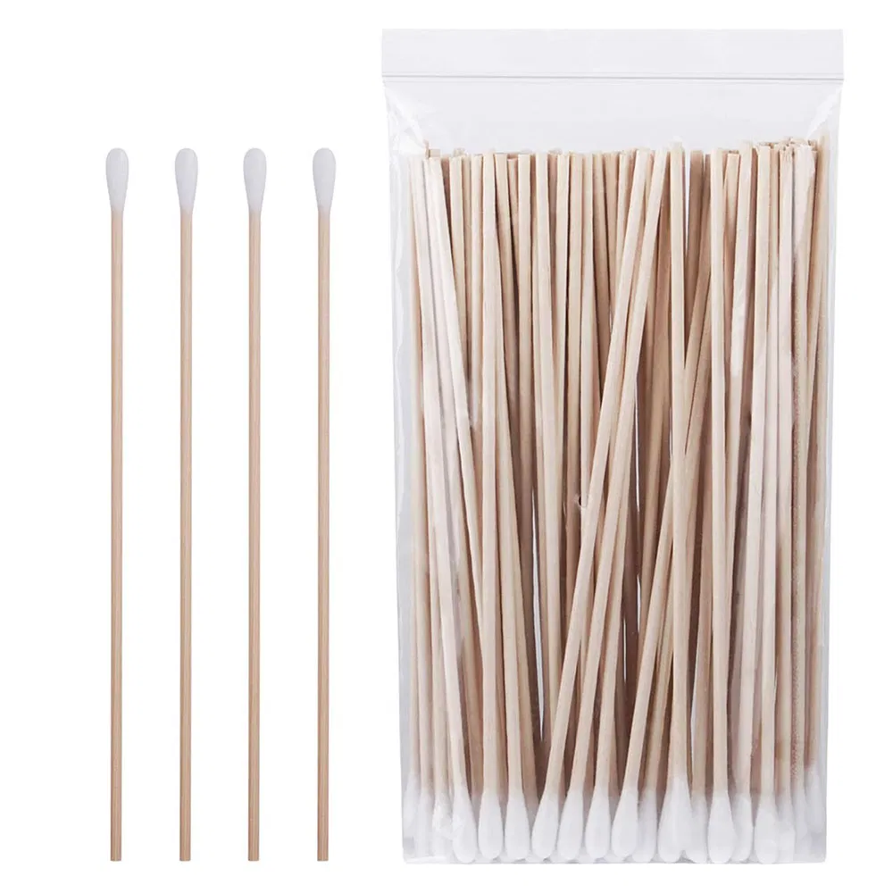 Disposable Bamboo Wooden Stick Cotton Swab Pointed Cotton Buds Special Makeup for Tattoo Eyebrow Trimming