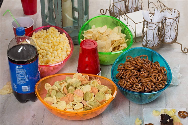 Kitchen Party Plastic Oval Serving Snack Salad Fruit Plates Bowl