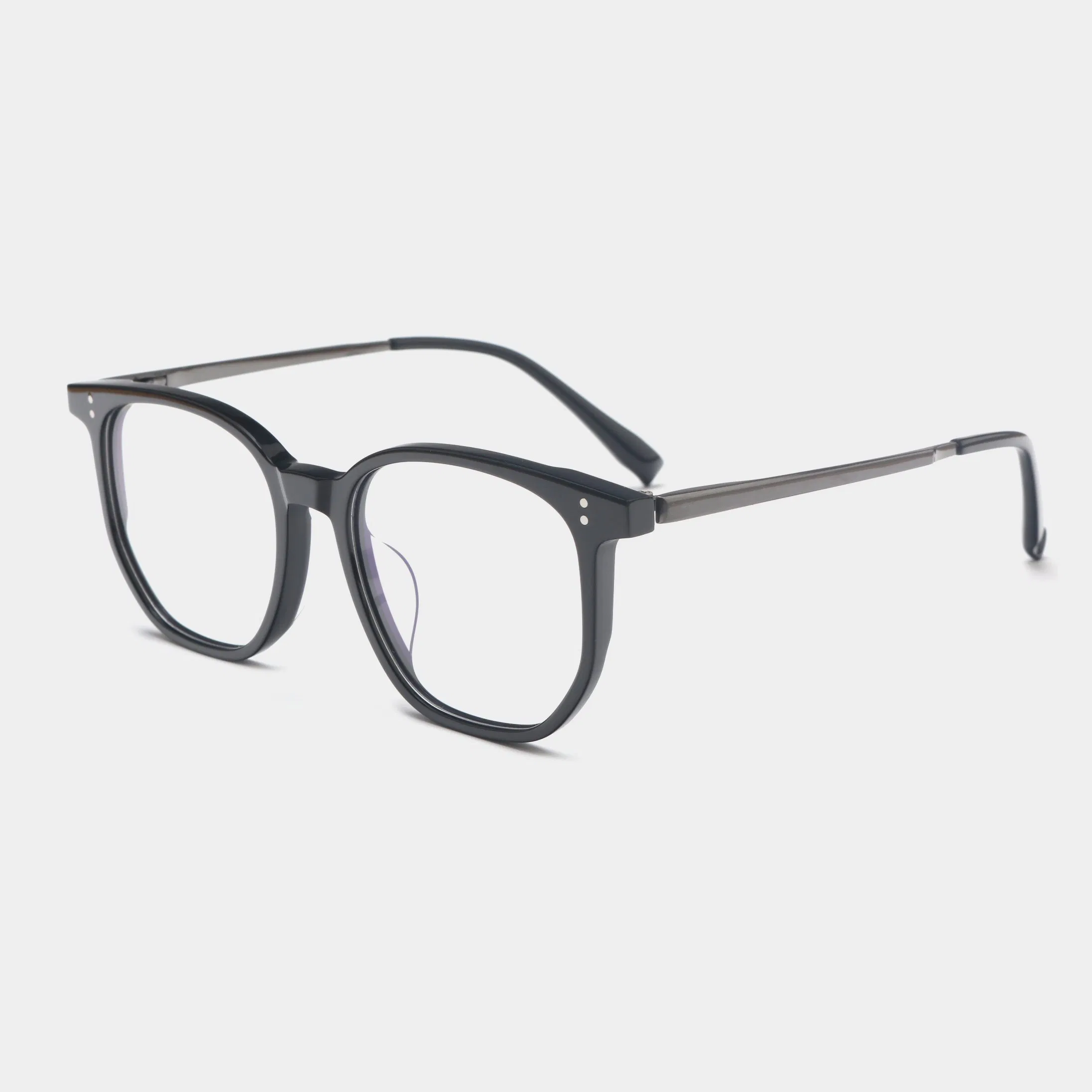 Fashion Acetate Optical Frame and Titanium Temples Unisex Eyewear Design