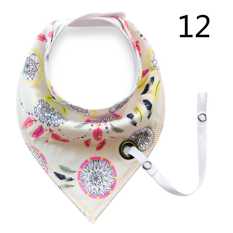 Double-Sided Organic Cotton Baby Bib with Clip for Easy Feeding