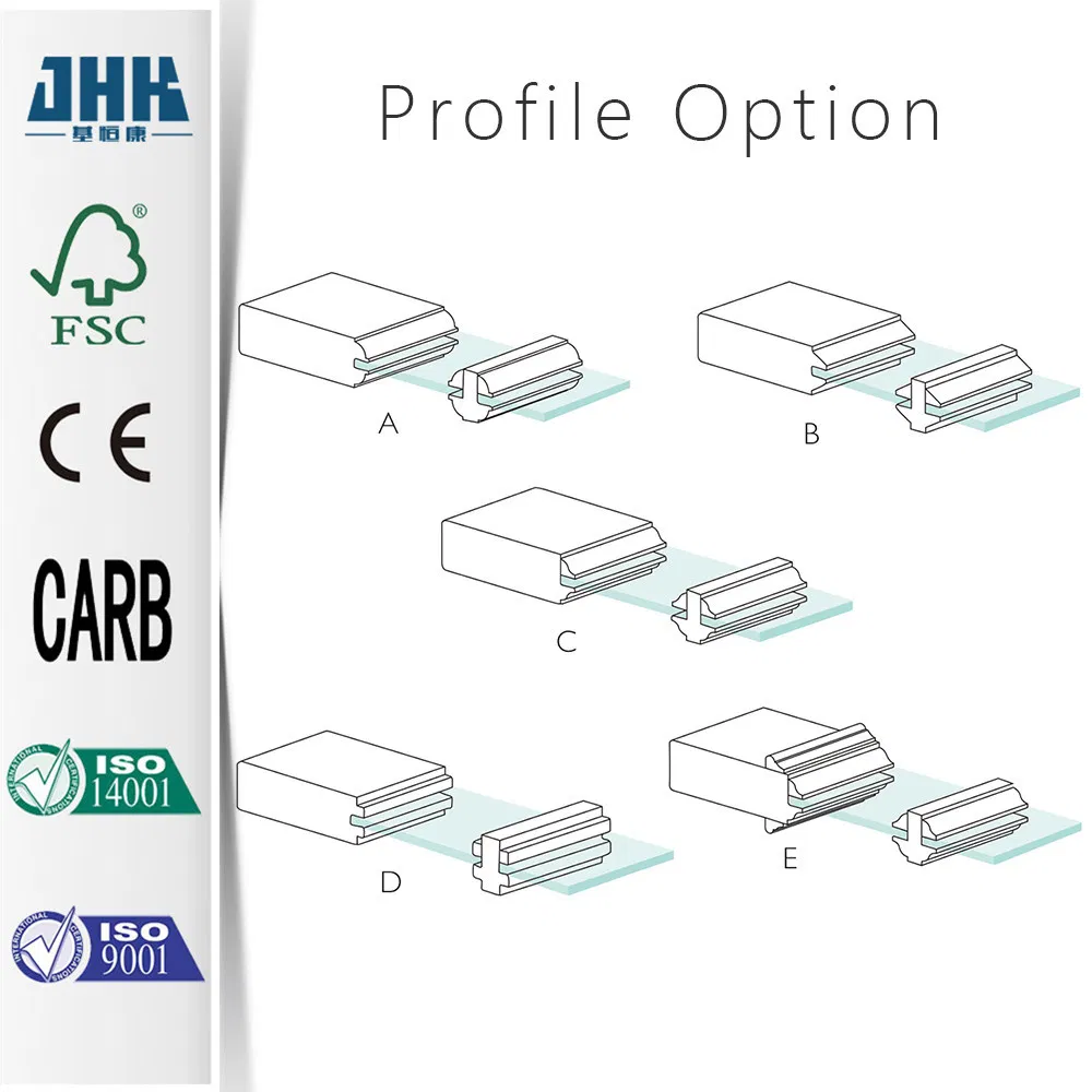 Jhk-G17 Hot Press Swing Interior Wood White Bathroom Door with Glass