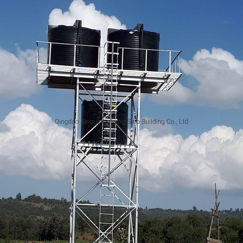 High Rise Prefabricated Steel Structure Frame Tower for Galvanized Water Tank