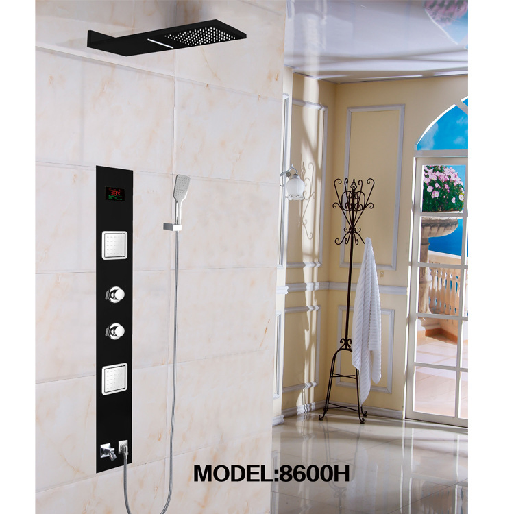 Recessed 5 Function Shower Panel with LED Light Display