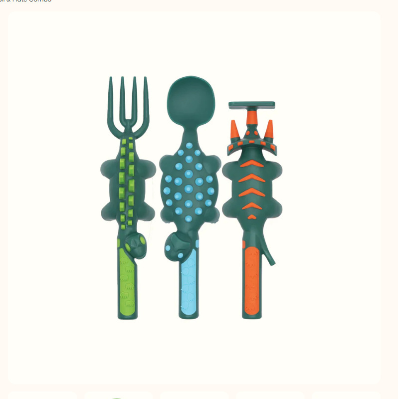 3PC Kids Creative Bulldozer Fork Spoon Children's Dinnerware Excavator Cutlery Set