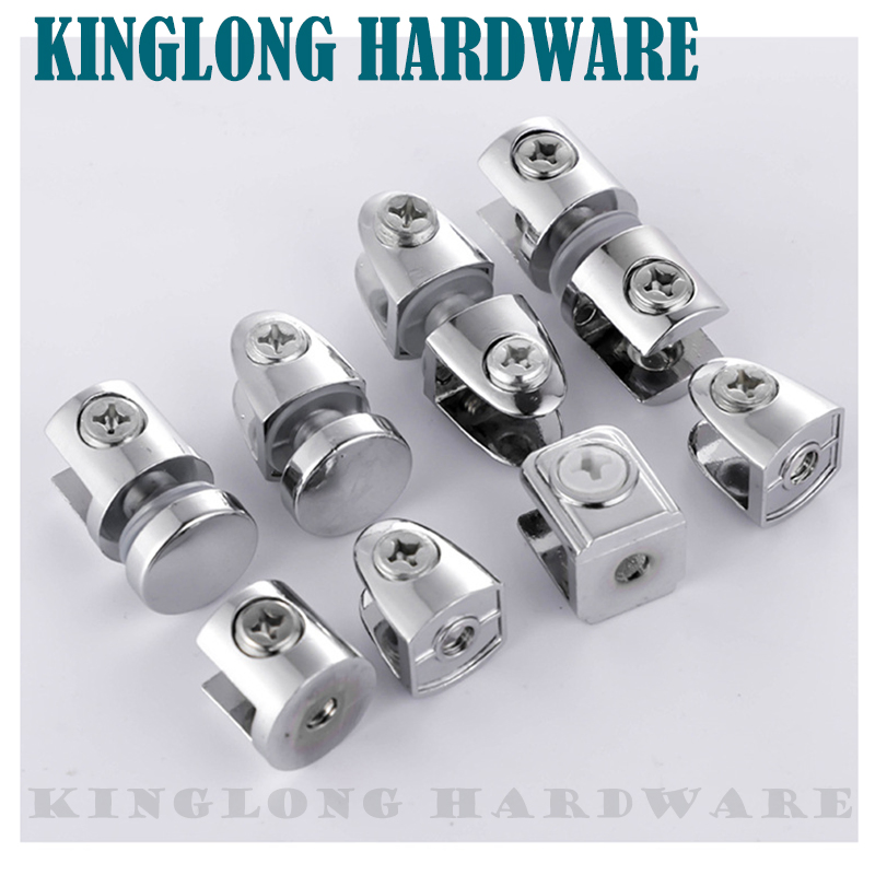 Door Accessorie Wall Mounted Glass Shelf Supports Zinc Alloy Glass Shelf Clamp