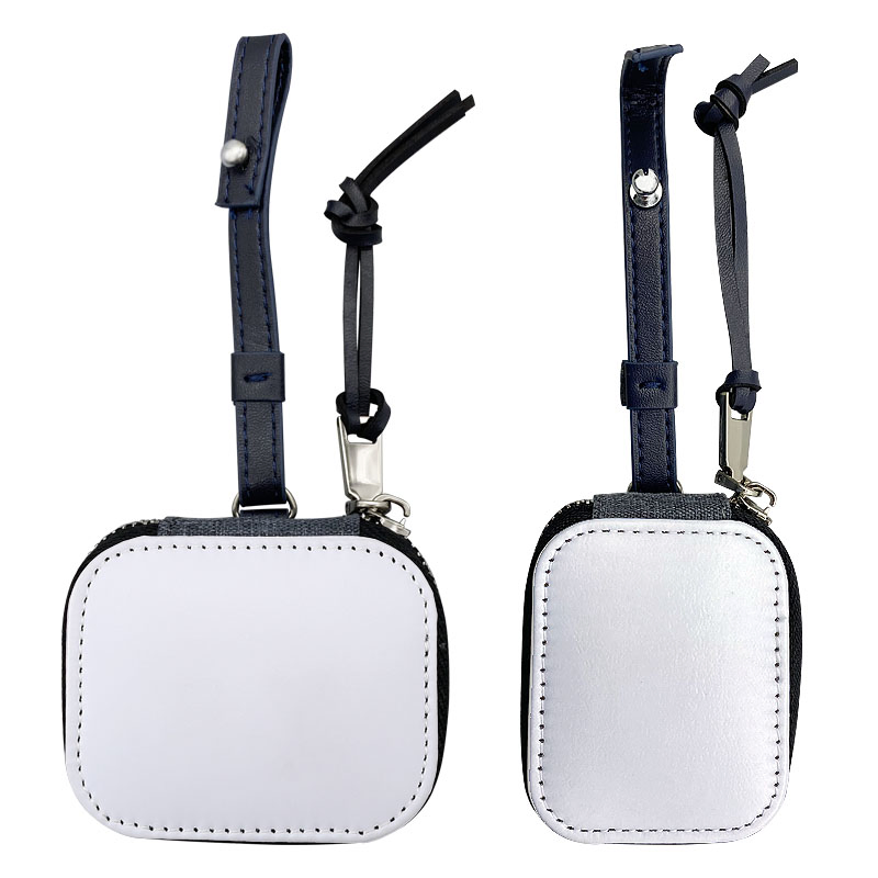 Top Selling PU Leather Durable Blank Sublimation Earphone Case Wholesale OEM Holder Bag for Earphones with Insert Bag