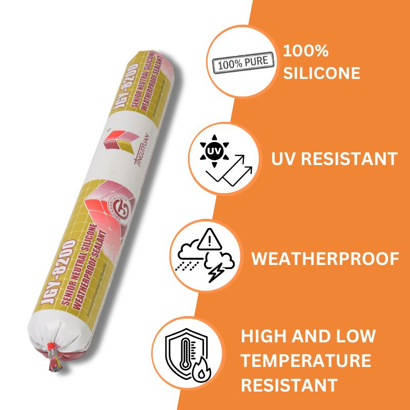Topsen 8200 Long-Lasting Flexibility and Weather Resistance Non-Sag 600ml Silicone Sealant