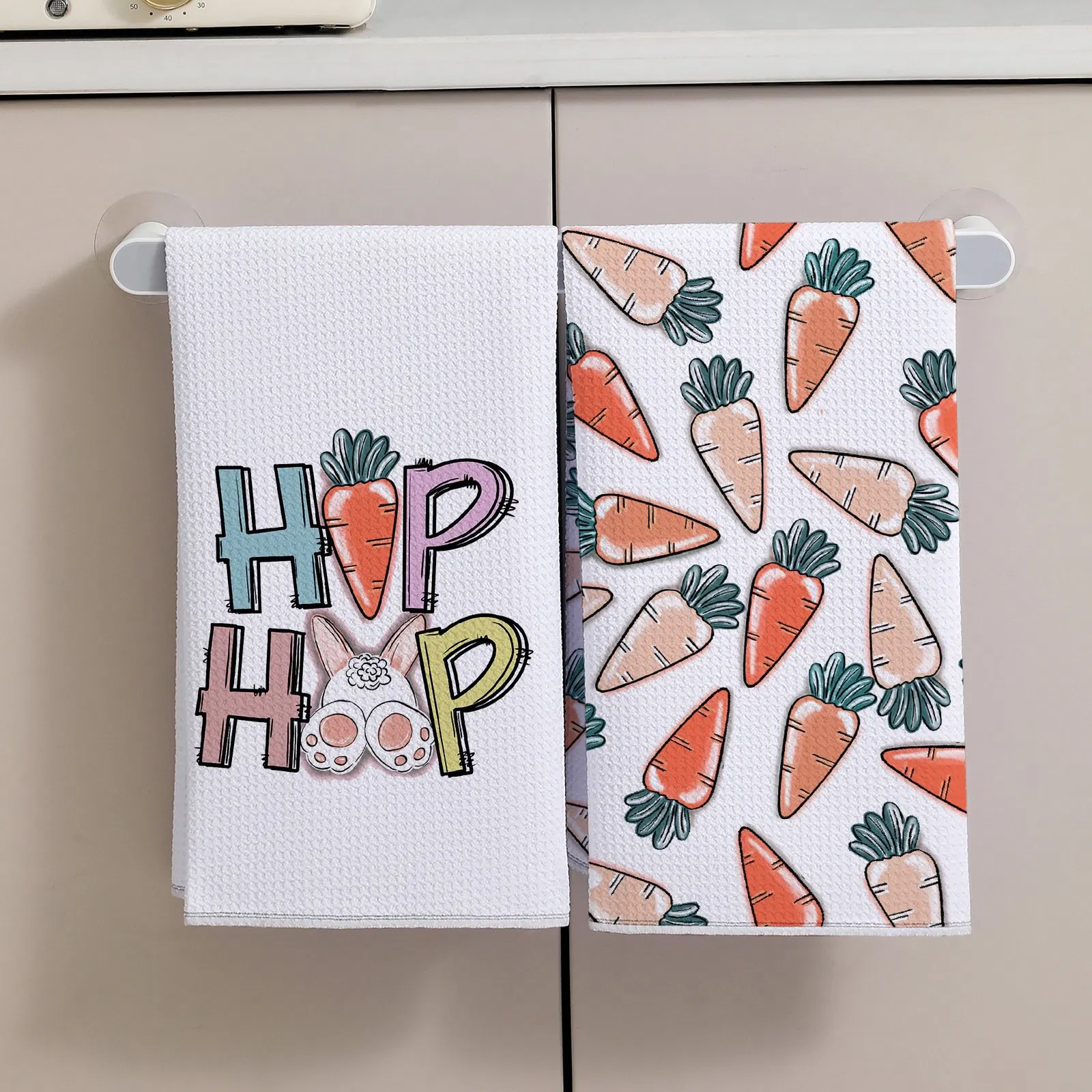 Custom Super Absorbent Reusable Waffle Weave 2-Piece Kitchen Tea Towel Set