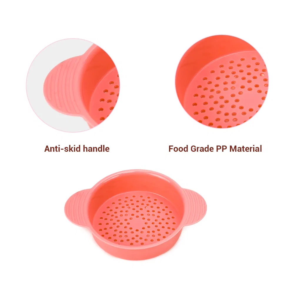 PP Material Vegetable Strainer Kitchen Foldable Food Strainer Plastic Food Press Filter