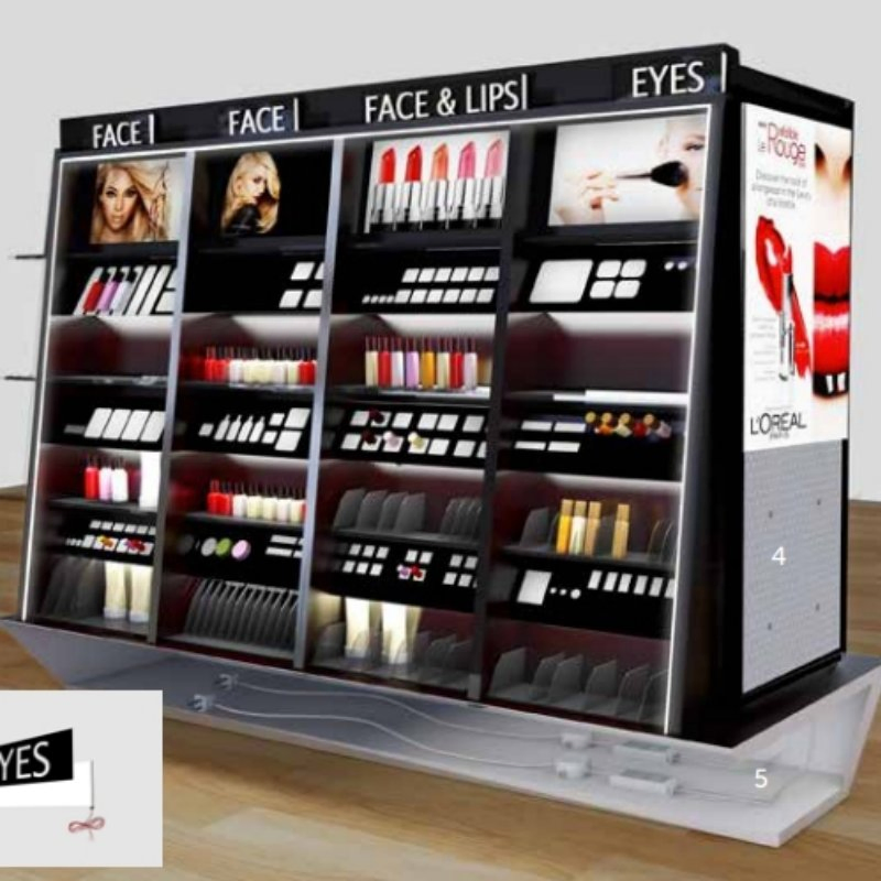 Металлический перфорированный стеллаж для магазина