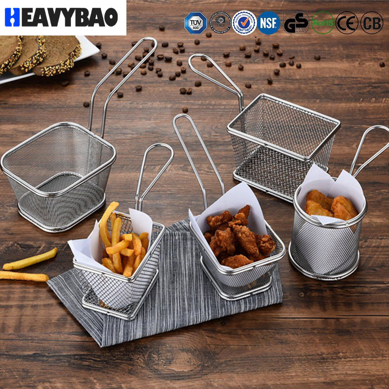 Heavybao Stainless Steel Mini Fry Basket Fried Baskets Ideal for Chips