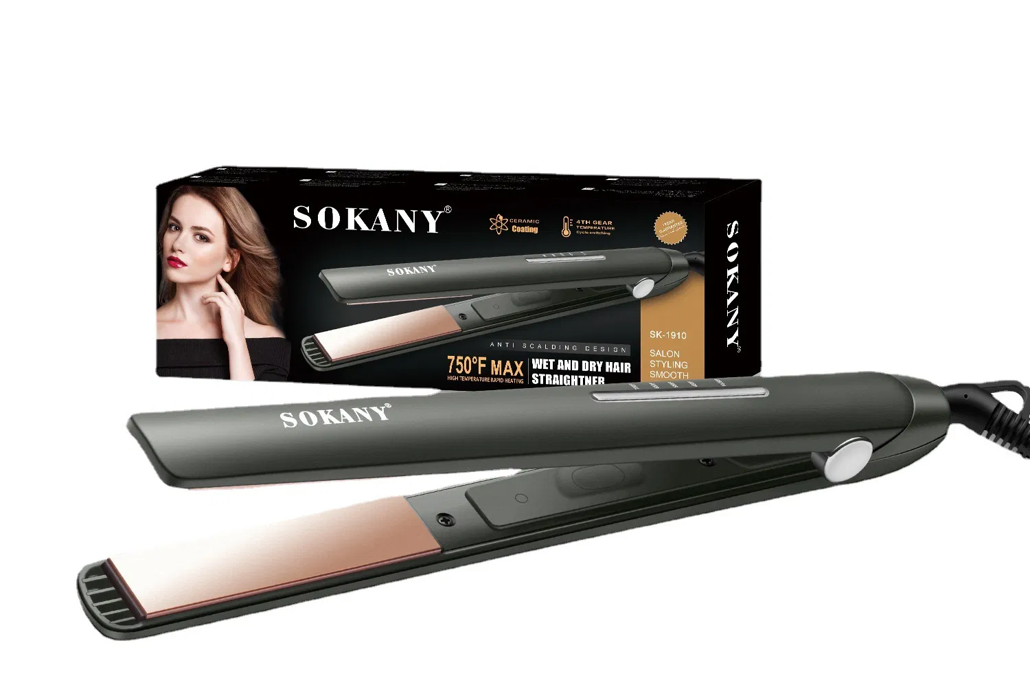 Metal Straightening Machinery Sokany Hair Straightener Flat Iron Hair Straightener Ceramic Professional Hair Straightener Wholesale Price