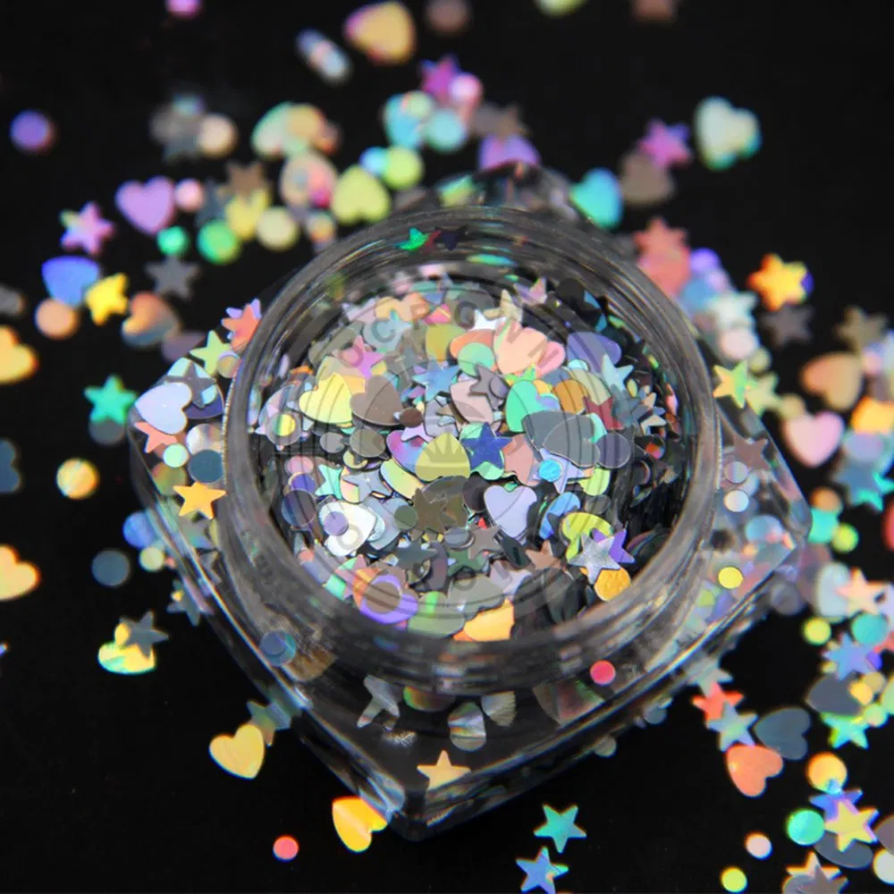 Galaxy Holo Glass Irregular Nail Art Glitter Chameleon Flakes for Decoration