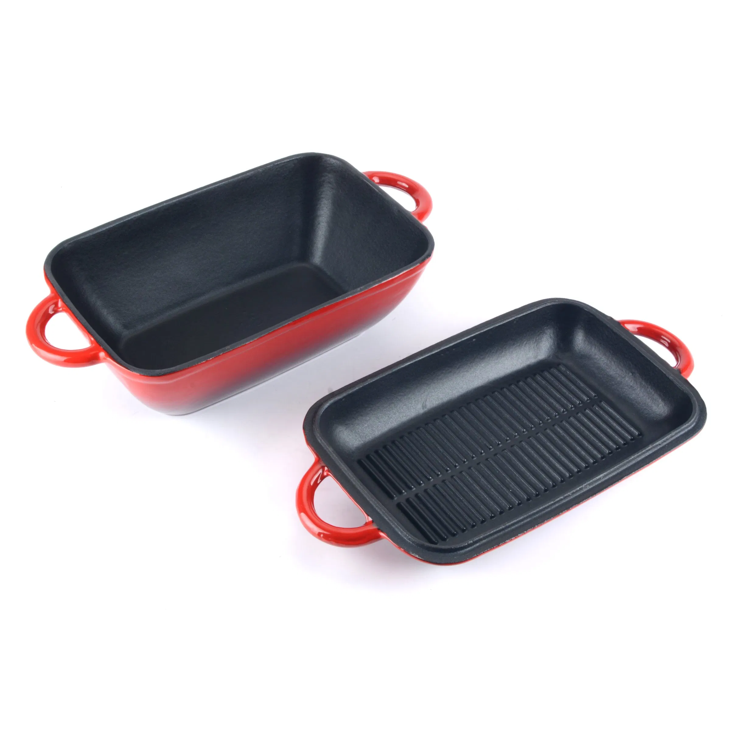 Эмалированная чугунная форма для хлеба с крышкой