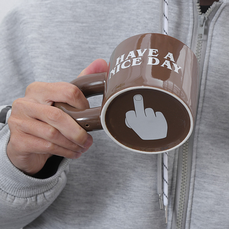 Creative Gifts Ceramic Coffee Milk Mug with Funny Middle Finger