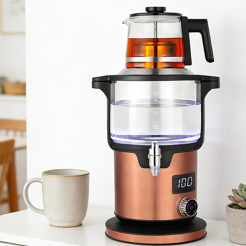 Household Digital Temperature Control Russian Turkish Samovar Tea Maker Automatic Power-off Electric Water Kettle with Infuser