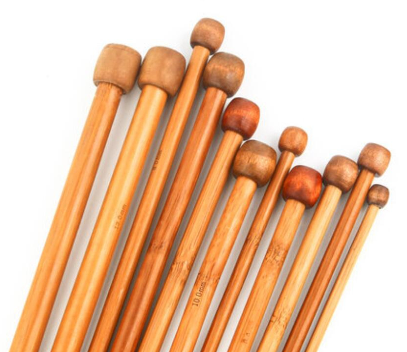 Good Quality Wholesale Burned Bamboo Knitting Needle with Wooden Cap 