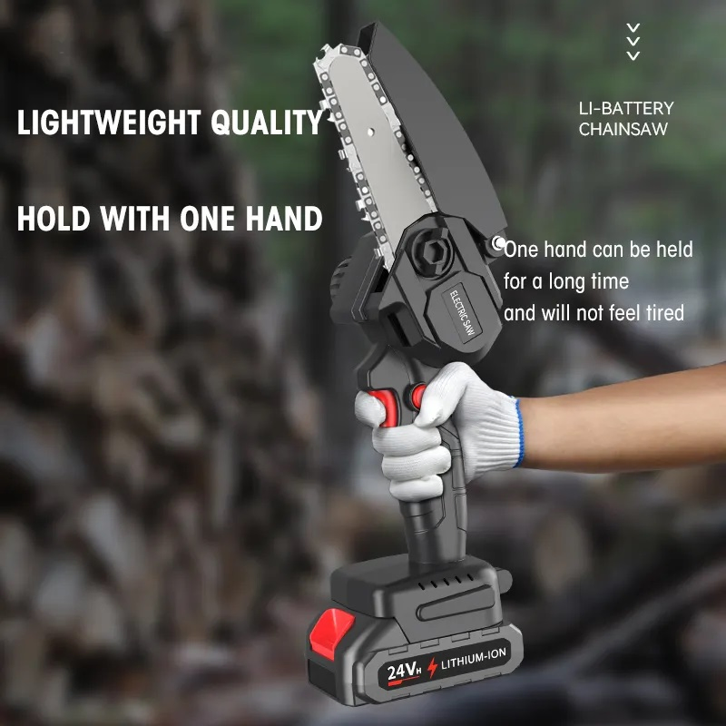 Electric Saw for Wood / Electric Mini Chainsaw Cordless, Outdoor Logging Single Hand Saw for Sawing Trees