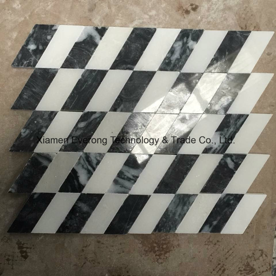 White&Black Marble Mosaic/Crystal White Marble/Art Mosaic for Wall Cladding/Bathroom