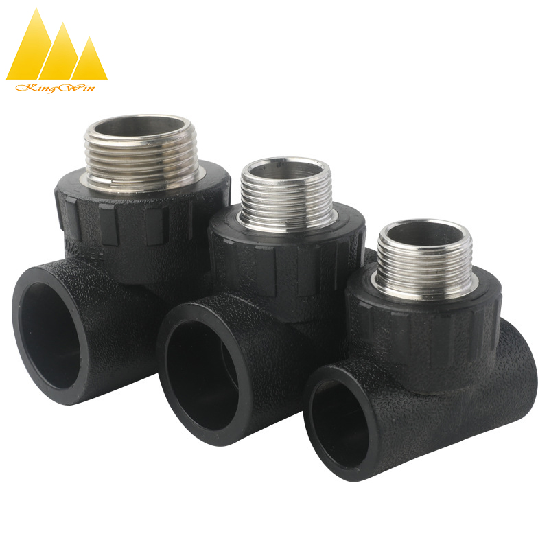 HDPE Plastic Pipe Union Brass Male Threaded Union PE Socket Fusion Pipe Female Thread Union for Water Supply SDR11 DIN Standard
