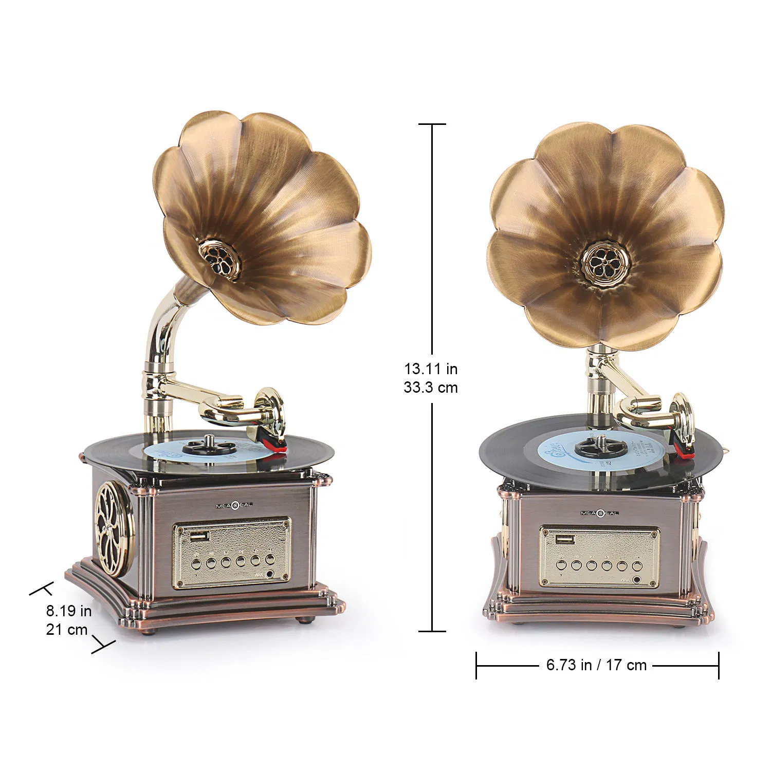 Portable Version Gramophone Vintage Retro Style Subwoofer Speaker Bluetooth Phonograph Record Player Vinyl Record Player
