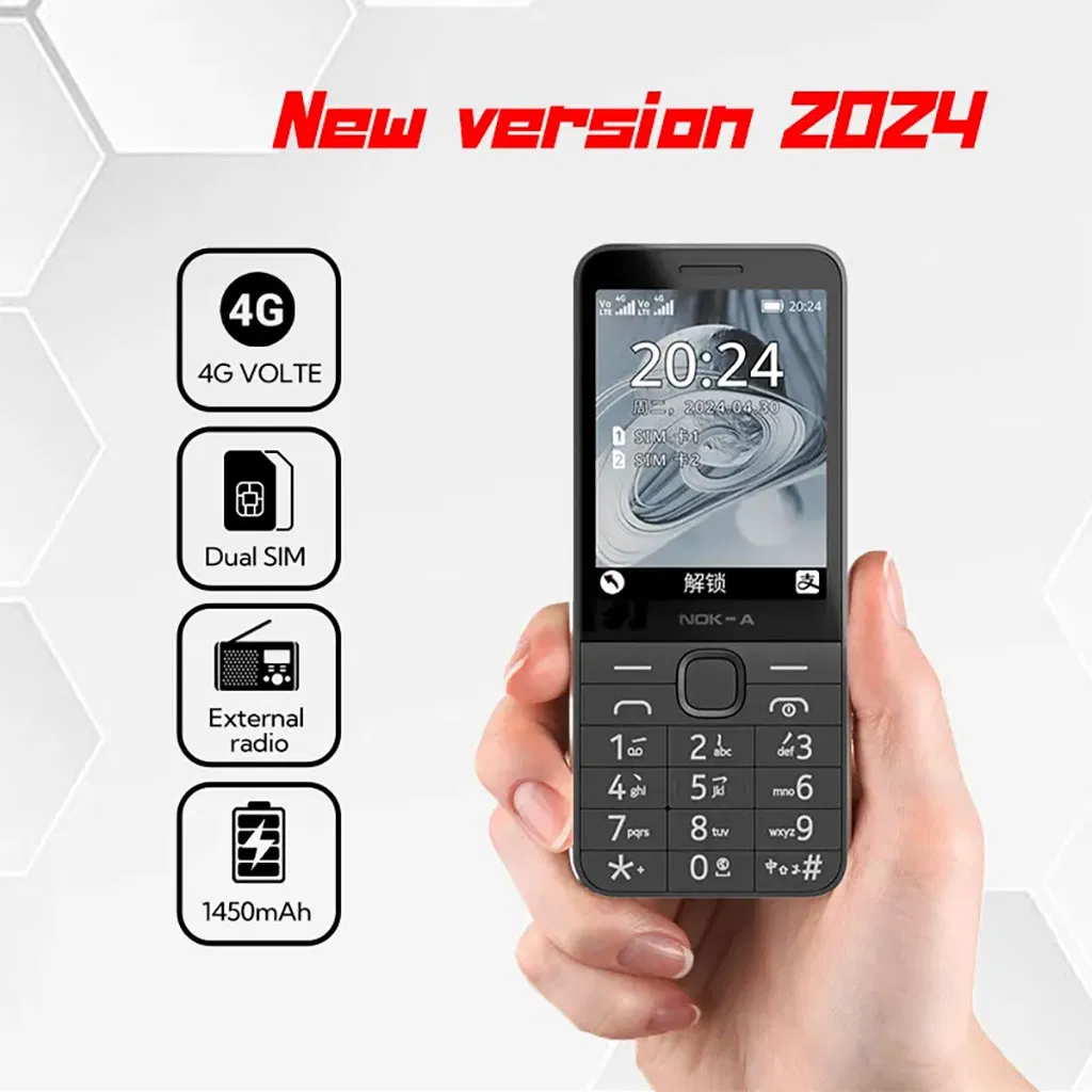 Кнопочный телефон 2.8 дюйма с Bluetooth, FM-радио, 2 SIM