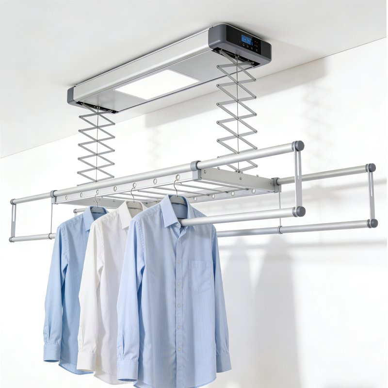 Smart Clothes Drying Rack Automatic Lift-and-Lower Drying Rack for Balcony Home Use