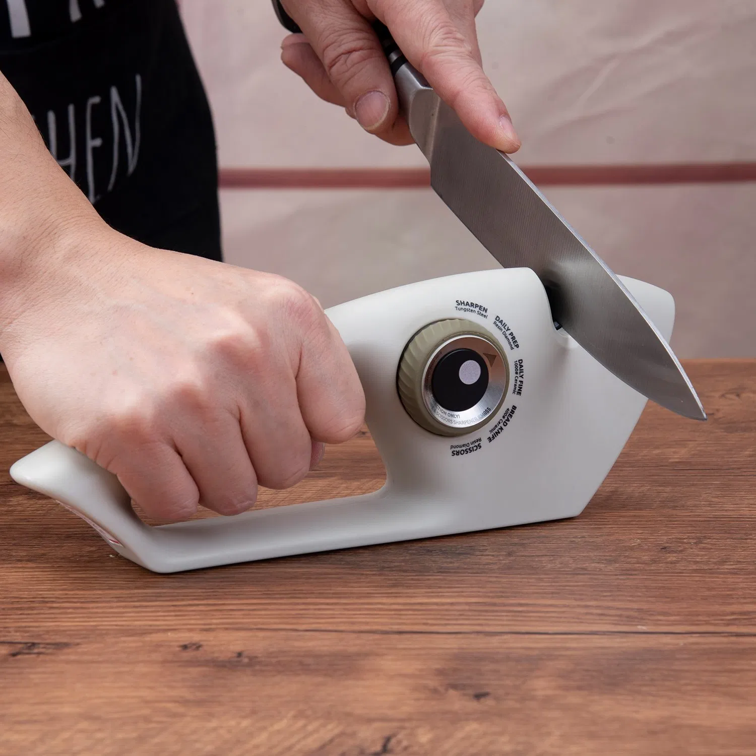 5-in-1 Adjustable Knife Sharpener Tungstensteel Ceramic Diamond Rods Non-Slip Ergonomic Kitchen Tool