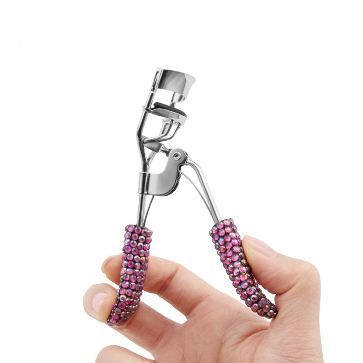 Holographic Glass Crystal Ab Rhinestone Lash Curler Diamond Bling Eyelash Curler