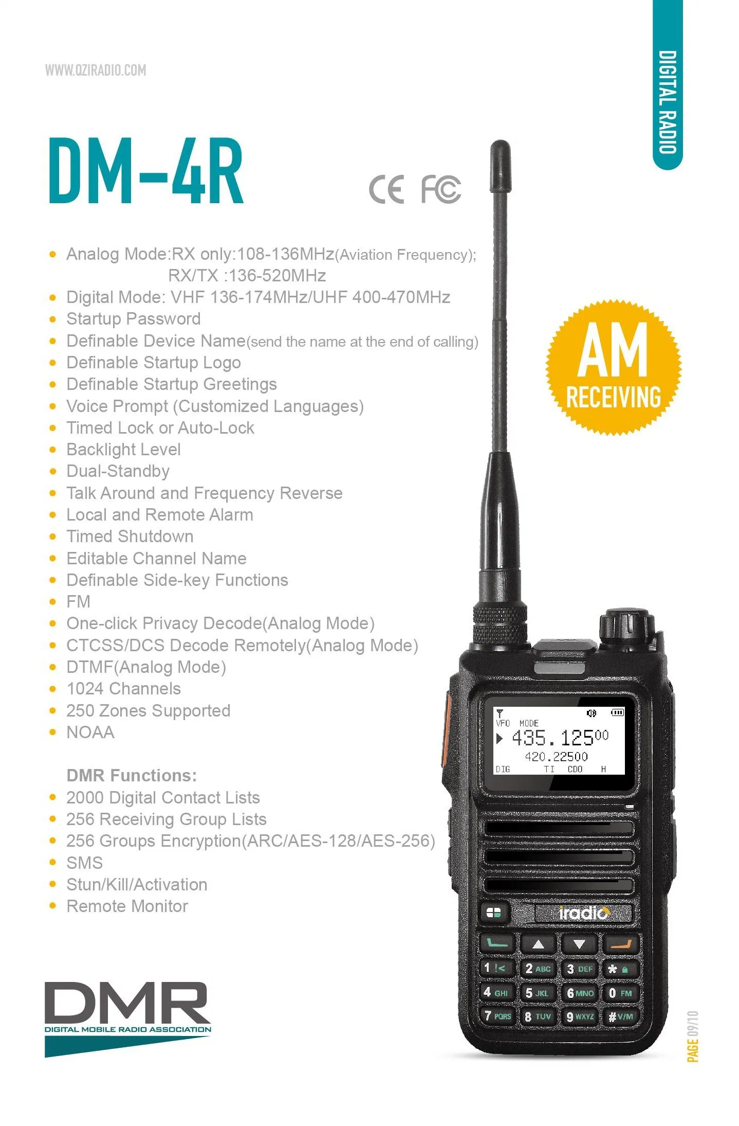 Dm-4r Digital Two Way Radio with Customizable Features and Functions