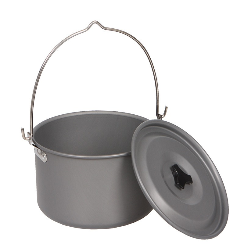 Aluminum Alloy Hanging Heat Picnic Pot Camping Cooking Pot Utensils