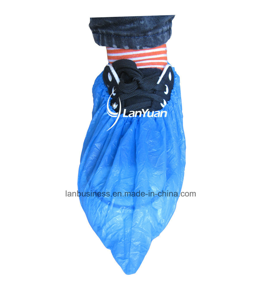 Blue Anti-Skid and Waterproof Hand-Made CPE Shoe Cover