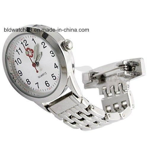 Hot Selling Waterproof Metal Nurse Pocket Fob Watch with Brooch
