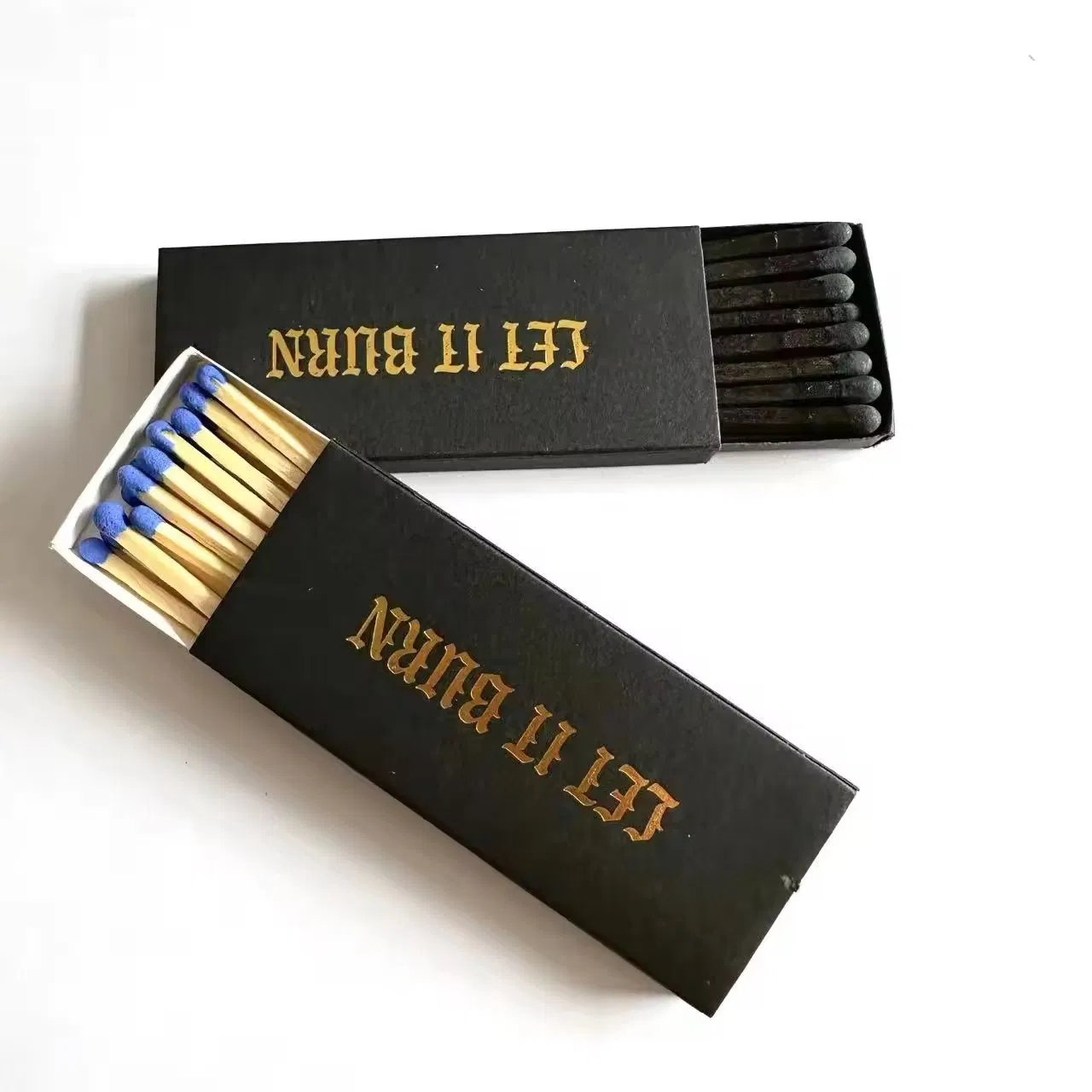 Black White Powder Blue Lengthened Art Match Lighting Wax Decoration Photo Scented Candle Minimalist Wind Paper Matchbox