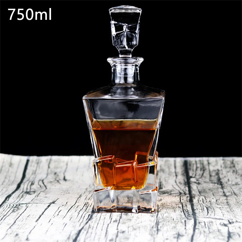 700ml Unique Crystal Round Shaped Glass Wine Whiskey Decanter
