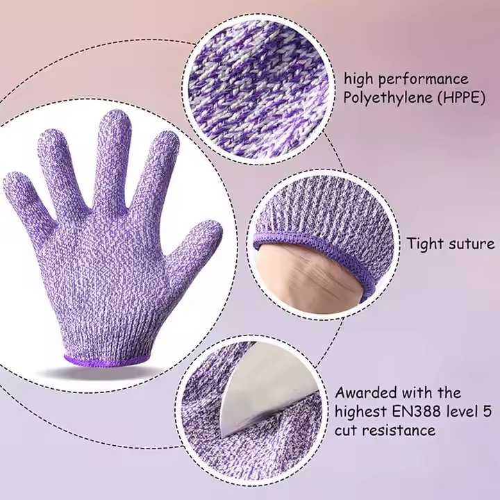 Hppe Kids Cut Resistant Gloves Level 5 Safety Gloves Protection for Kitchen Garden Oyster Shucking