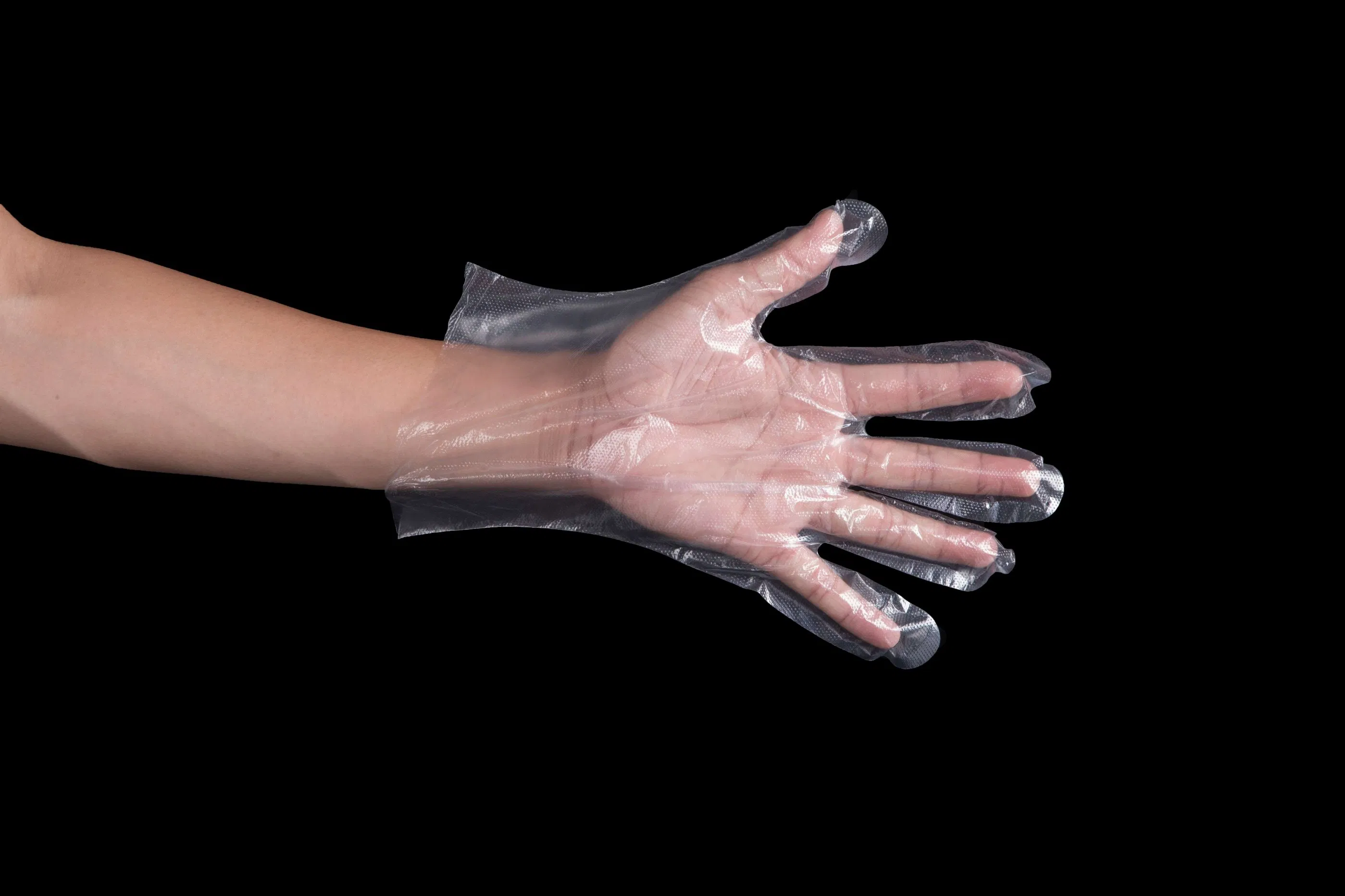 Protective Waterproof Disposable Plastic PE Glove Used in Hospital