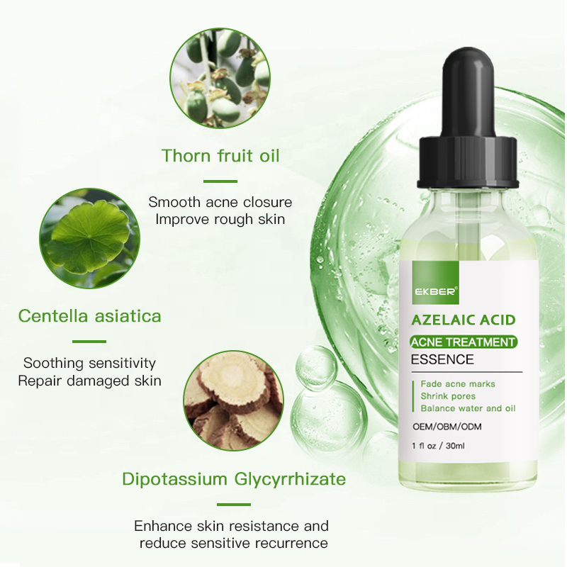 Customize Logo Wholesale Natural Skin Revitalization Moisturizing Smoothing Solution Anti Acne Az Azelaic Acid Face Serum