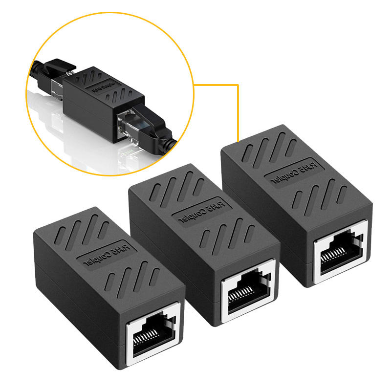 RJ45 Cat5/6/6A Female-to-Female Ethernet Cable Extender Coupler Connector Accessories Extender Connector