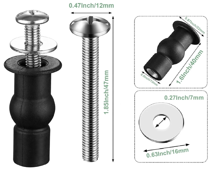 Universal Toilet Seat Hinge Brass Thread Insert Expanding Nuts